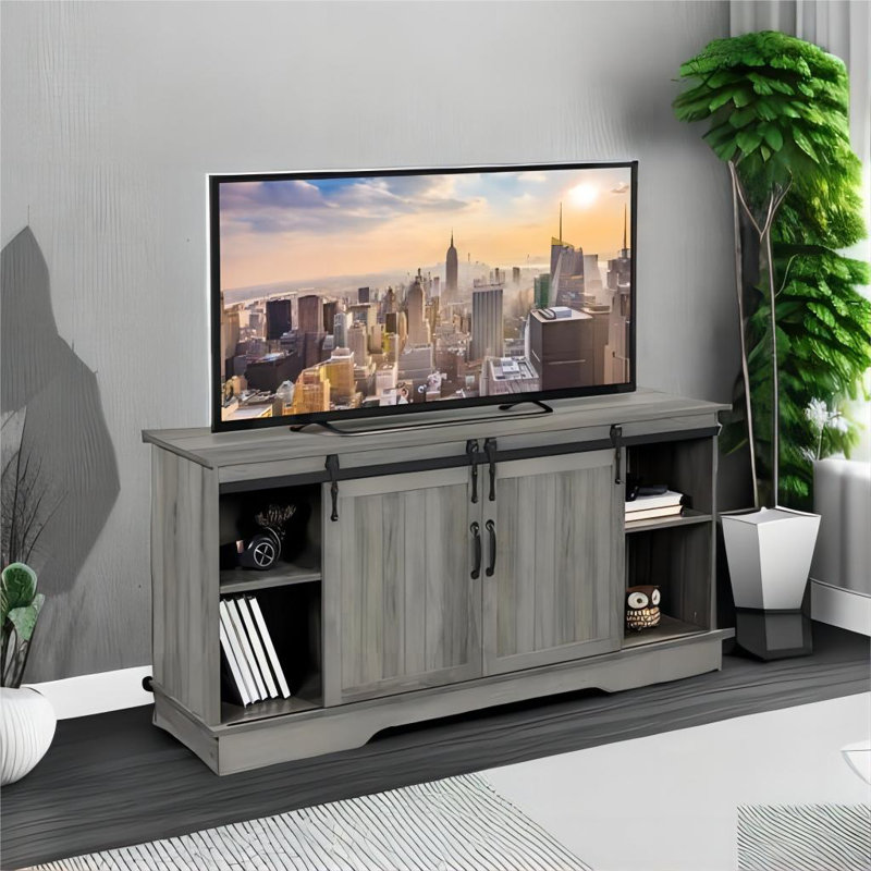 Tall gray tv stand discount